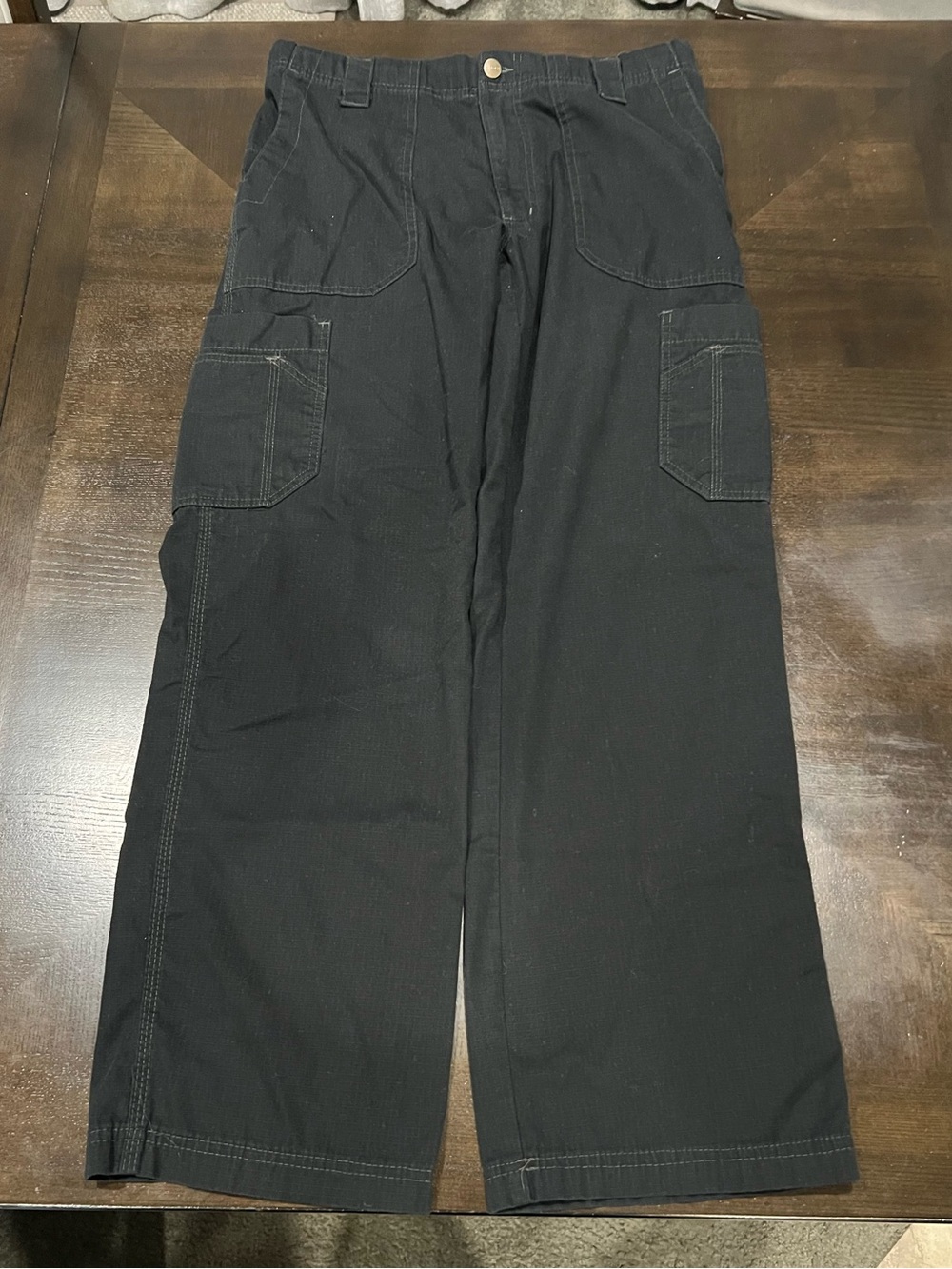 Carhartt Ripstop Work Cargo Pants Black Size S Elastic Waist
